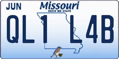 MO license plate QL1L4B