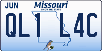 MO license plate QL1L4C