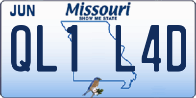 MO license plate QL1L4D