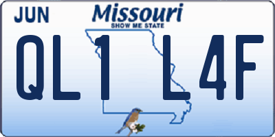 MO license plate QL1L4F