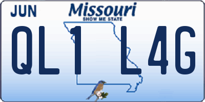 MO license plate QL1L4G