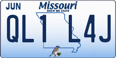 MO license plate QL1L4J