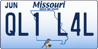 MO license plate QL1L4L