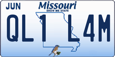 MO license plate QL1L4M