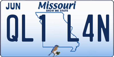 MO license plate QL1L4N