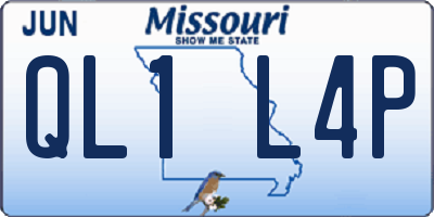 MO license plate QL1L4P