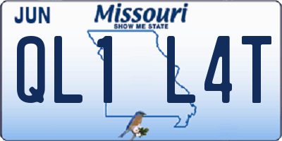 MO license plate QL1L4T