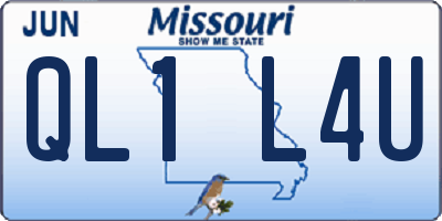 MO license plate QL1L4U