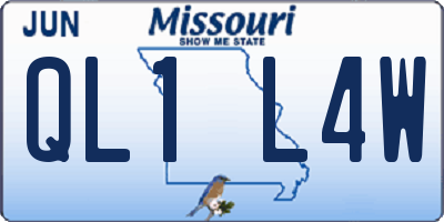 MO license plate QL1L4W