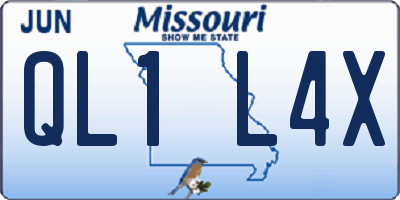 MO license plate QL1L4X