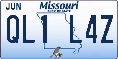 MO license plate QL1L4Z