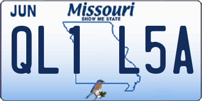 MO license plate QL1L5A