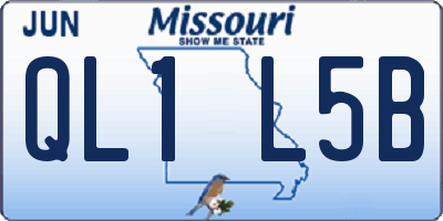 MO license plate QL1L5B