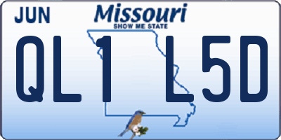 MO license plate QL1L5D