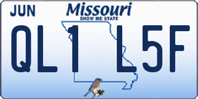 MO license plate QL1L5F