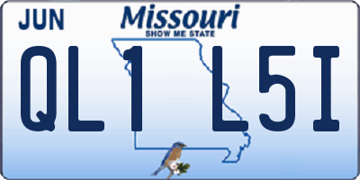 MO license plate QL1L5I