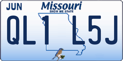MO license plate QL1L5J