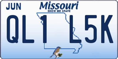 MO license plate QL1L5K