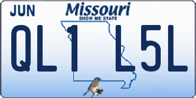 MO license plate QL1L5L