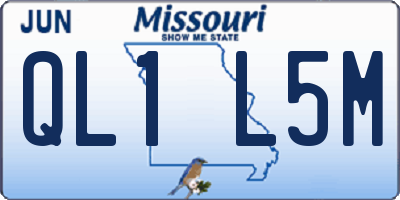 MO license plate QL1L5M