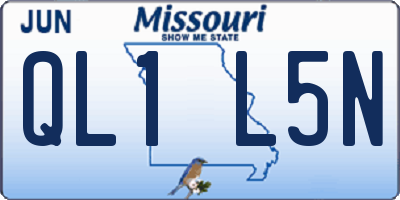 MO license plate QL1L5N