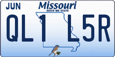 MO license plate QL1L5R