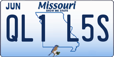 MO license plate QL1L5S