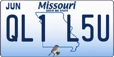 MO license plate QL1L5U