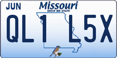 MO license plate QL1L5X