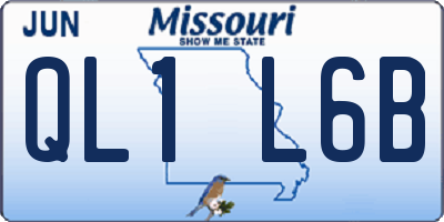 MO license plate QL1L6B