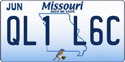 MO license plate QL1L6C