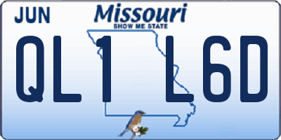 MO license plate QL1L6D
