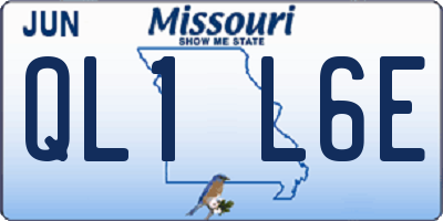 MO license plate QL1L6E