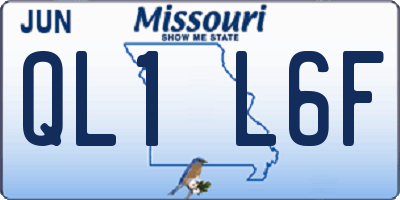 MO license plate QL1L6F