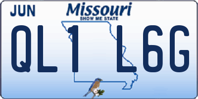 MO license plate QL1L6G
