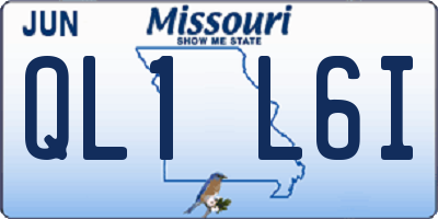 MO license plate QL1L6I