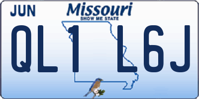 MO license plate QL1L6J