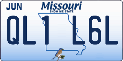 MO license plate QL1L6L