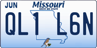 MO license plate QL1L6N