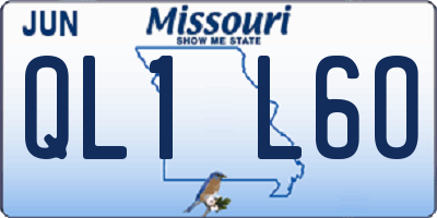 MO license plate QL1L6O