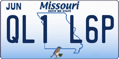 MO license plate QL1L6P