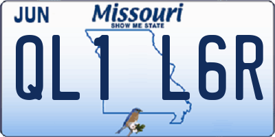 MO license plate QL1L6R