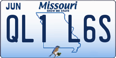 MO license plate QL1L6S
