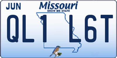 MO license plate QL1L6T