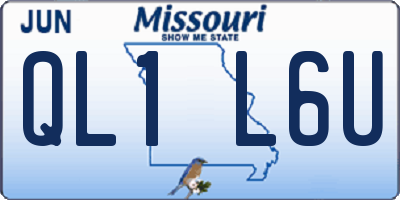 MO license plate QL1L6U