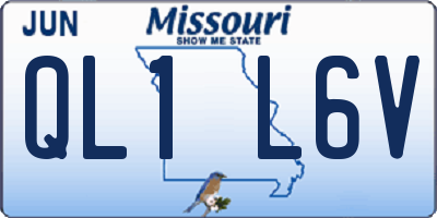 MO license plate QL1L6V