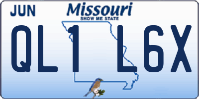 MO license plate QL1L6X