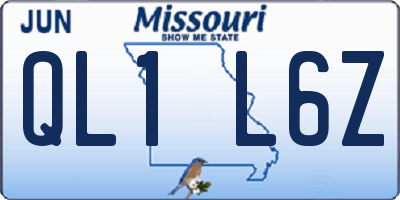 MO license plate QL1L6Z