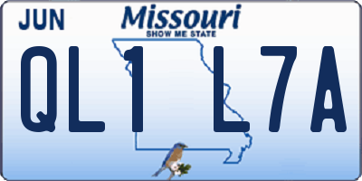 MO license plate QL1L7A