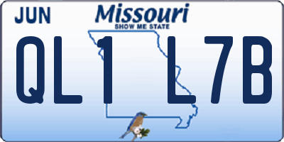 MO license plate QL1L7B